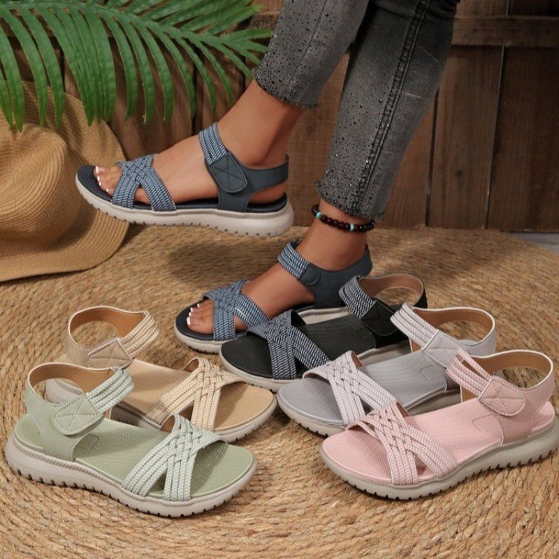 Velcro Strap Sandal - Women Sport Sandals Velcro Closure Open