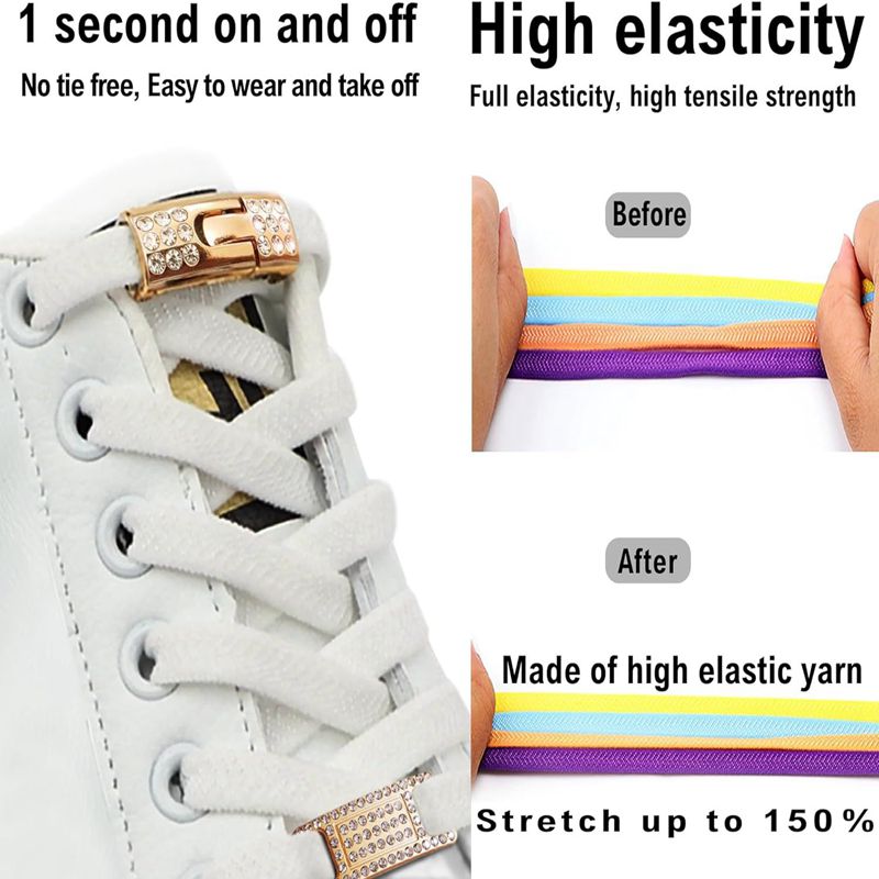 Elastic No Tie Flat Shoe Laces - Men'S Shoes Smart recension och pris