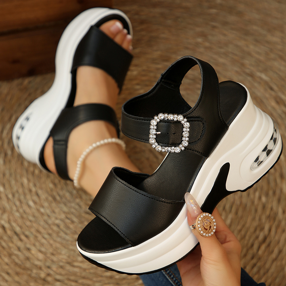 Women Platform Wedge Sandals 2 - Velcro Strap Sandal recension och pris