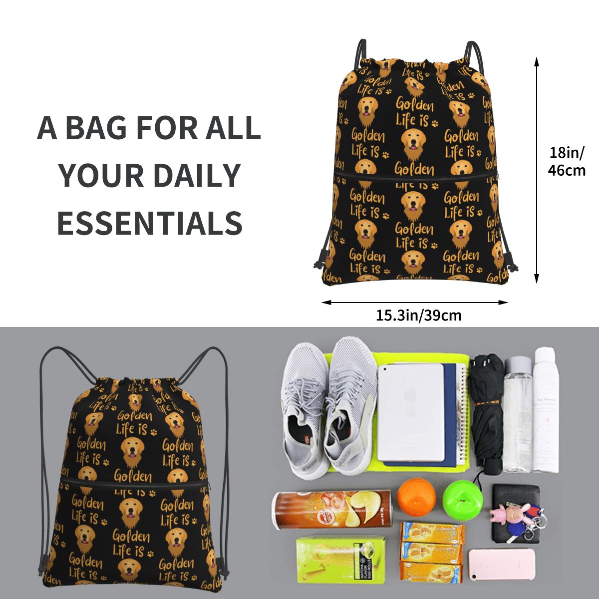 GOLDEN RETRIEVER Quote Backpac - Men Shoes Quotes recension och pris