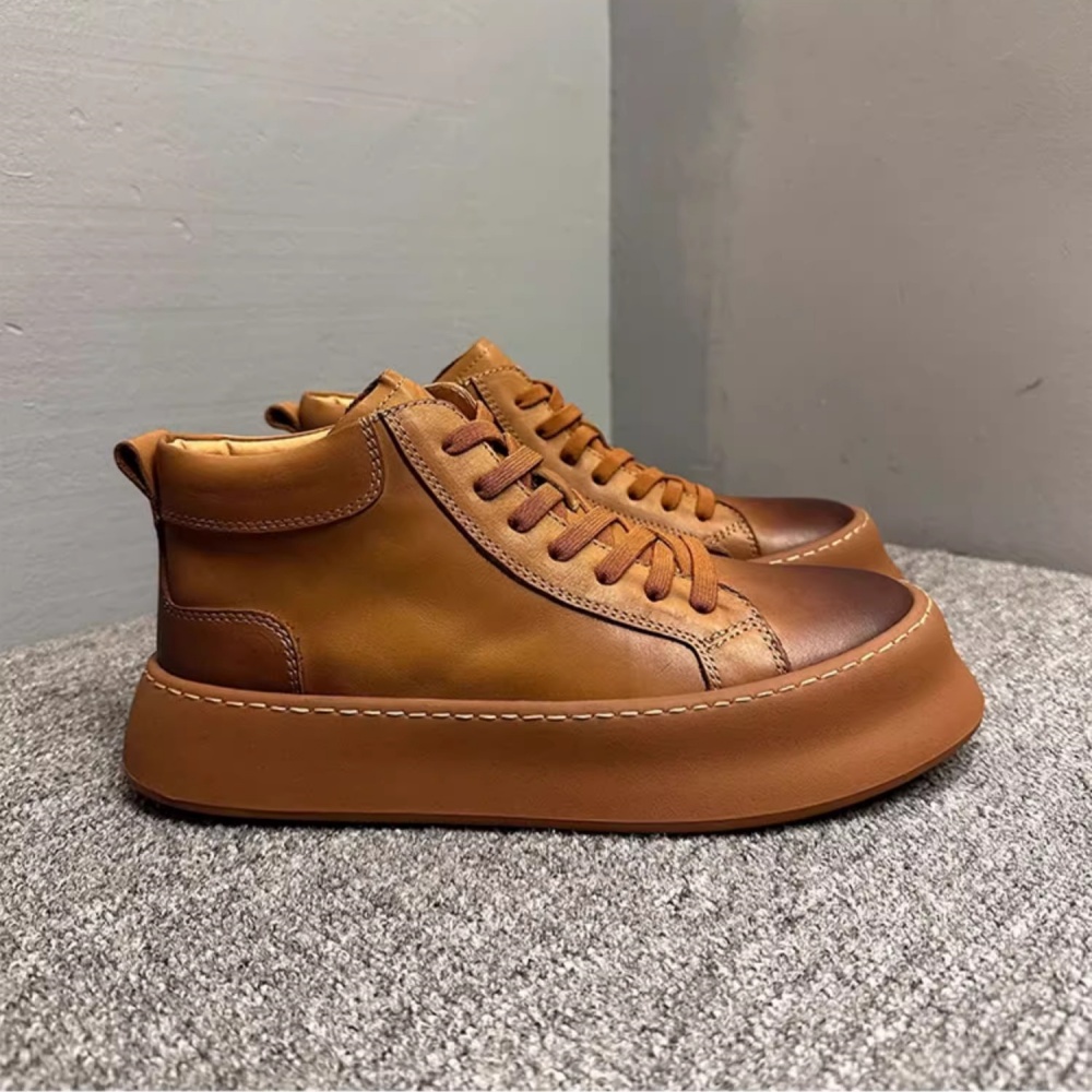 Retro Cowhide Leisure Boots, C - Men'S Shoes Low Top recension och pris
