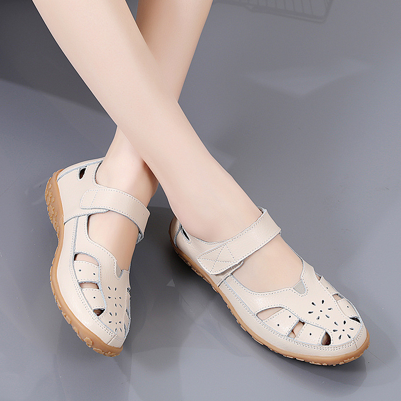 Genuine Leather Sandals Fashio - Velcro Strap Sandal recension och pris