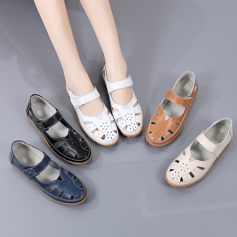 Genuine Leather Sandals Fashio - Velcro Strap Sandal recension och pris